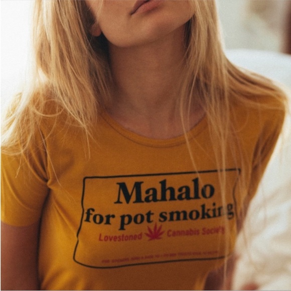 Sugarhigh Lovestoned Tops - Rare Sugarhigh Lovestoned Mahalo Cannabis Tee